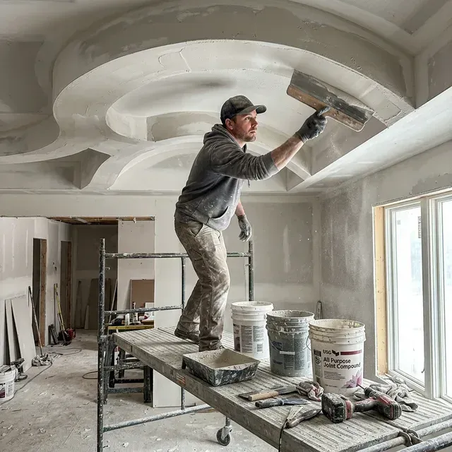 Drywall Partition Wall Installation process close-up