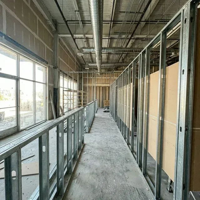Commercial Drywall Services process close-up